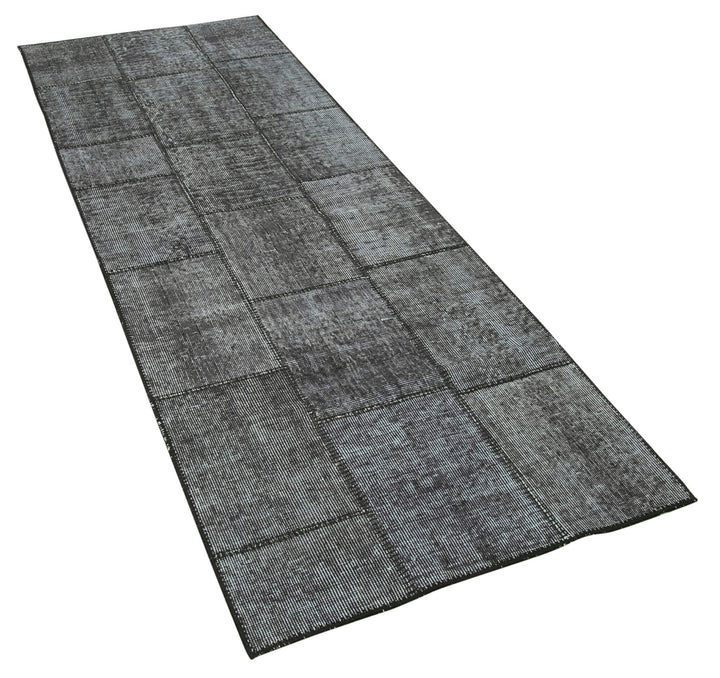 3x8 Black Patchwork Runner Rug - 28991