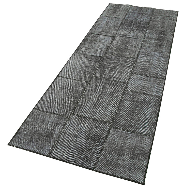3x8 Black Patchwork Runner Rug - 28991