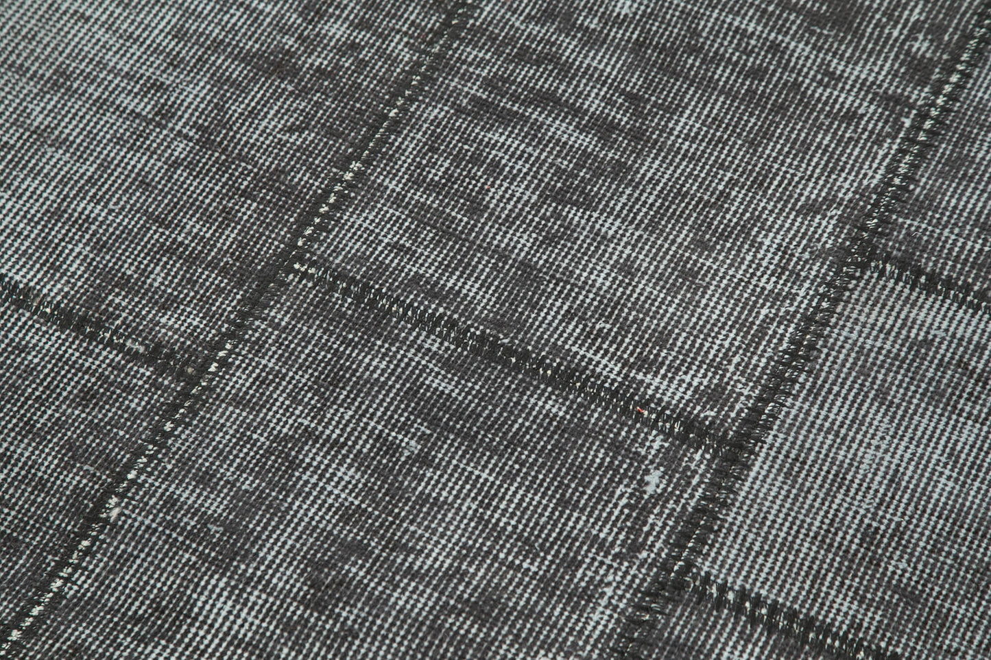 3x8 Black Patchwork Runner Rug - 28991
