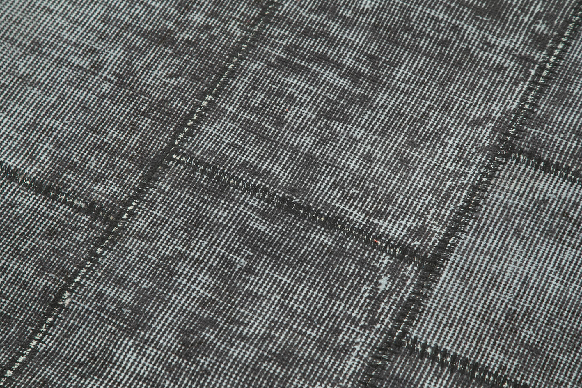 3x8 Black Patchwork Runner Rug - 28991