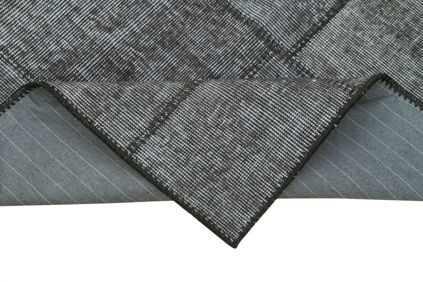 3x8 Black Patchwork Runner Rug - 28991