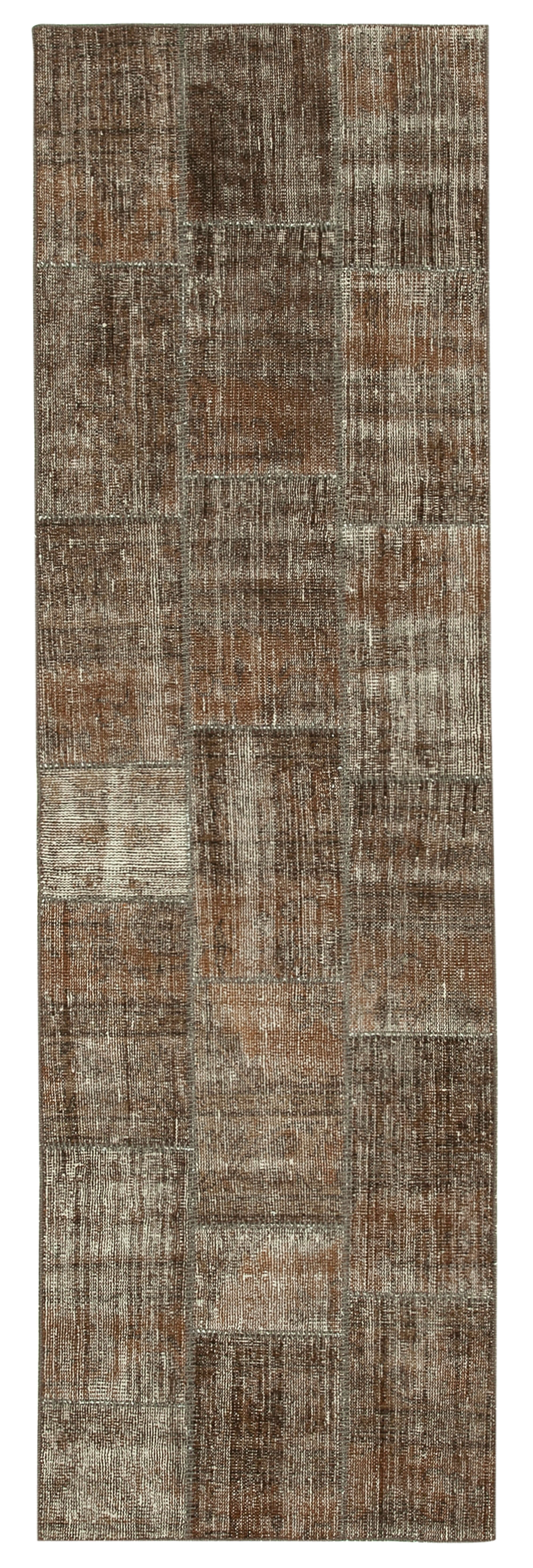 3x9 Brown Patchwork Runner Rug - 28995