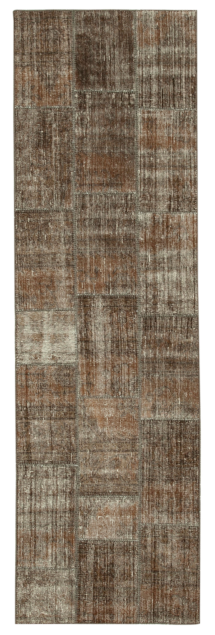 3x9 Brown Patchwork Runner Rug - 28995