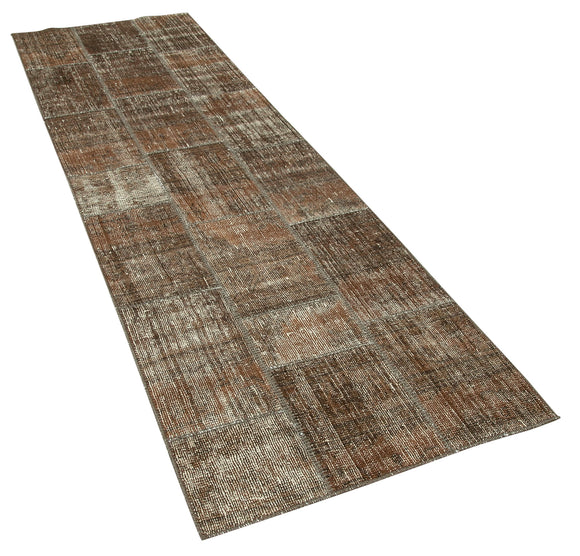 3x9 Brown Patchwork Runner Rug - 28995