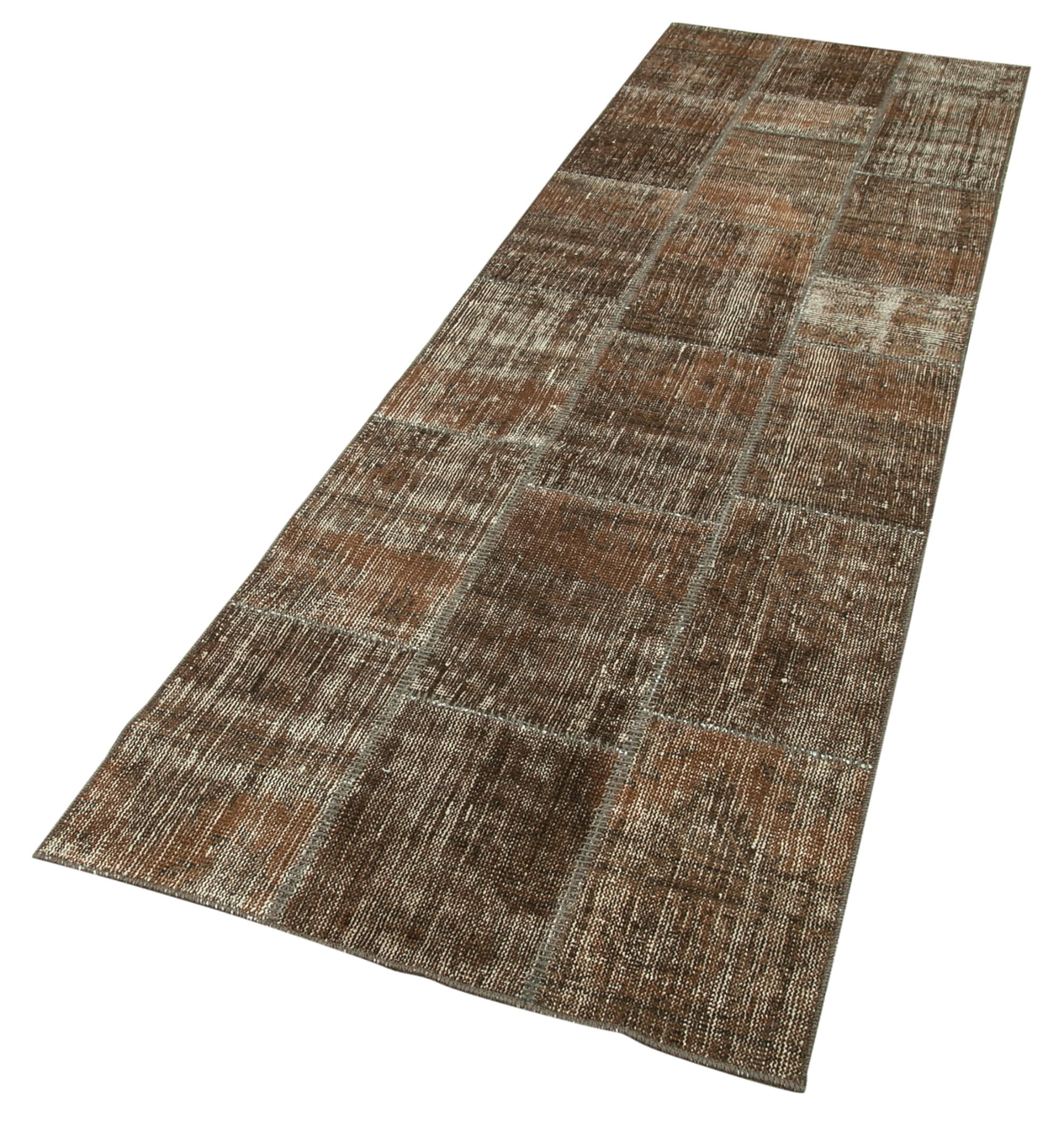 3x9 Brown Patchwork Runner Rug - 28995