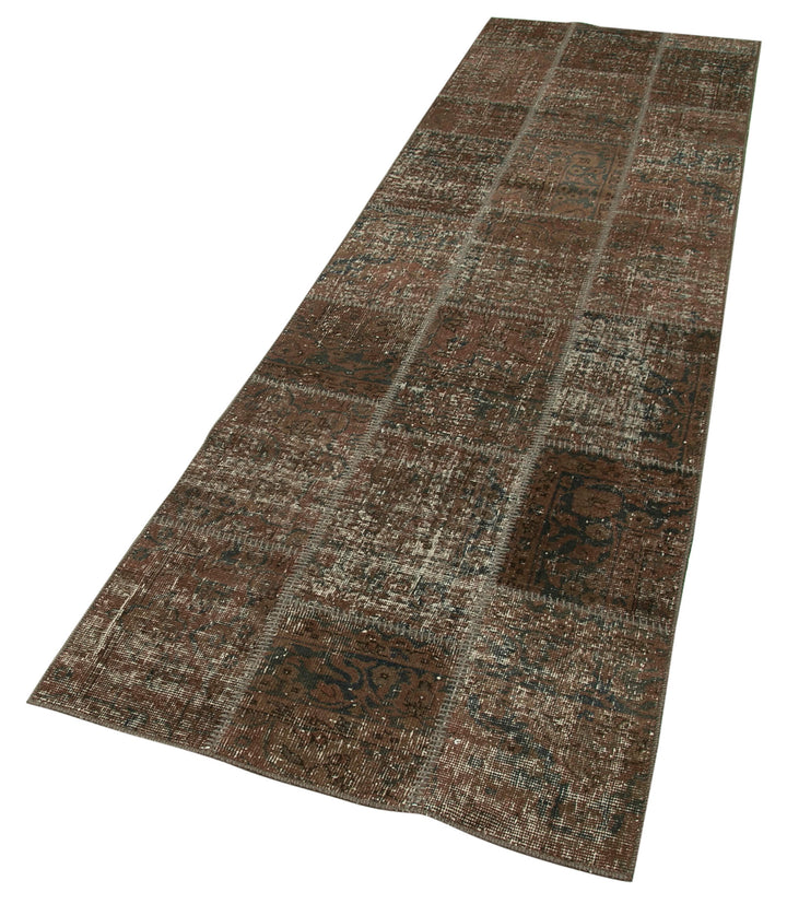 3x10 Brown Patchwork Runner Rug - 29008