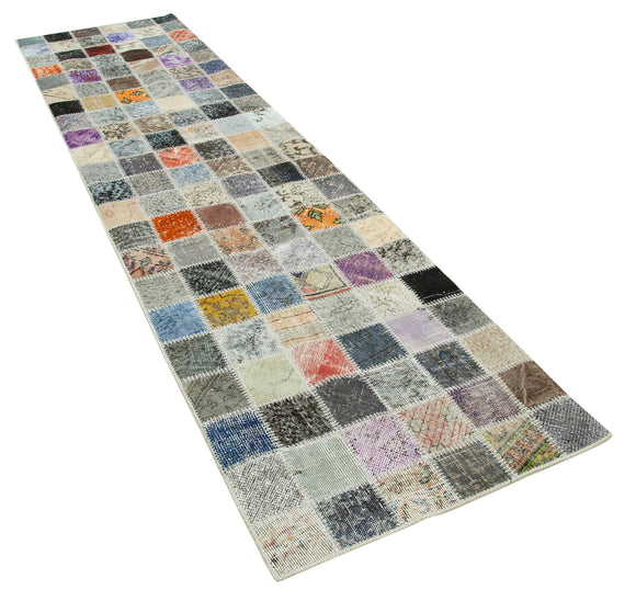 3x11 Multicolor Patchwork Runner Rug - 29015