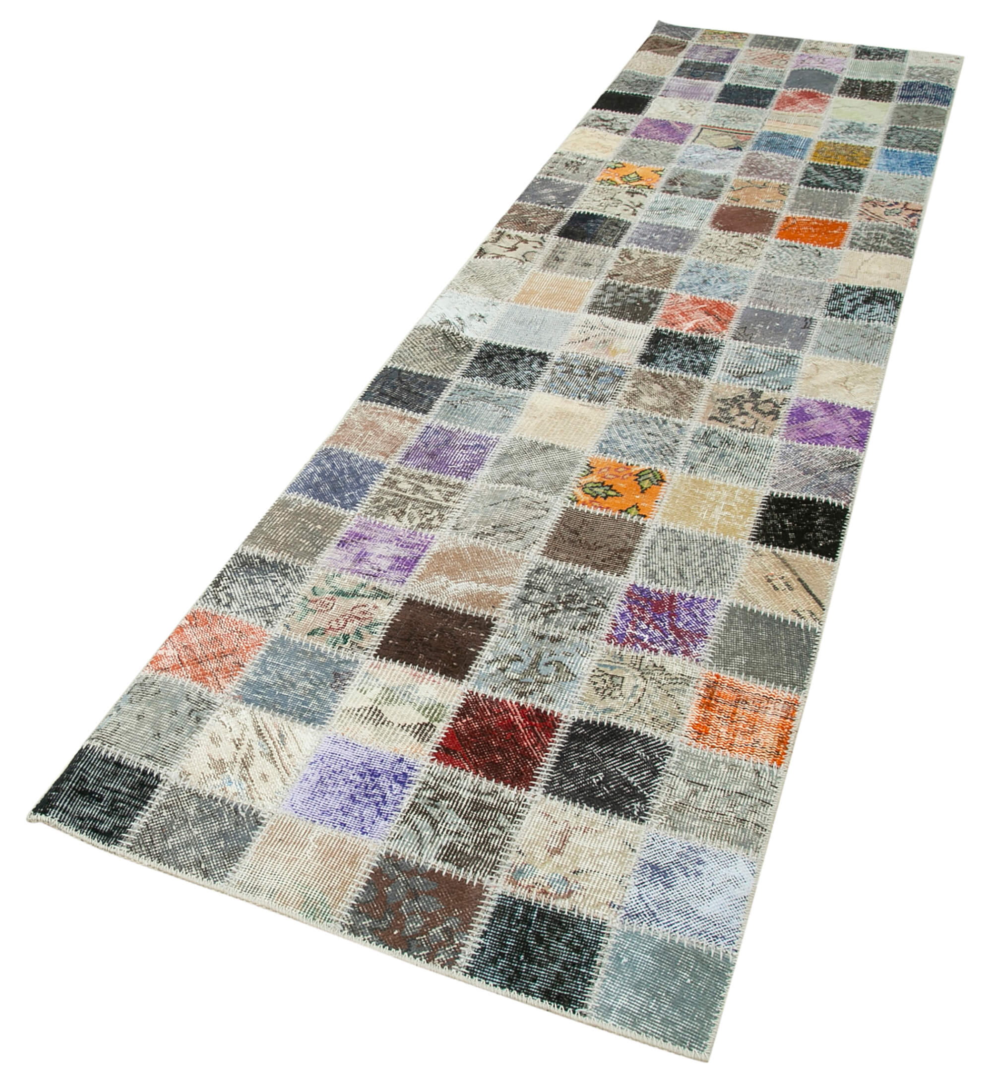 3x11 Multicolor Patchwork Runner Rug - 29015