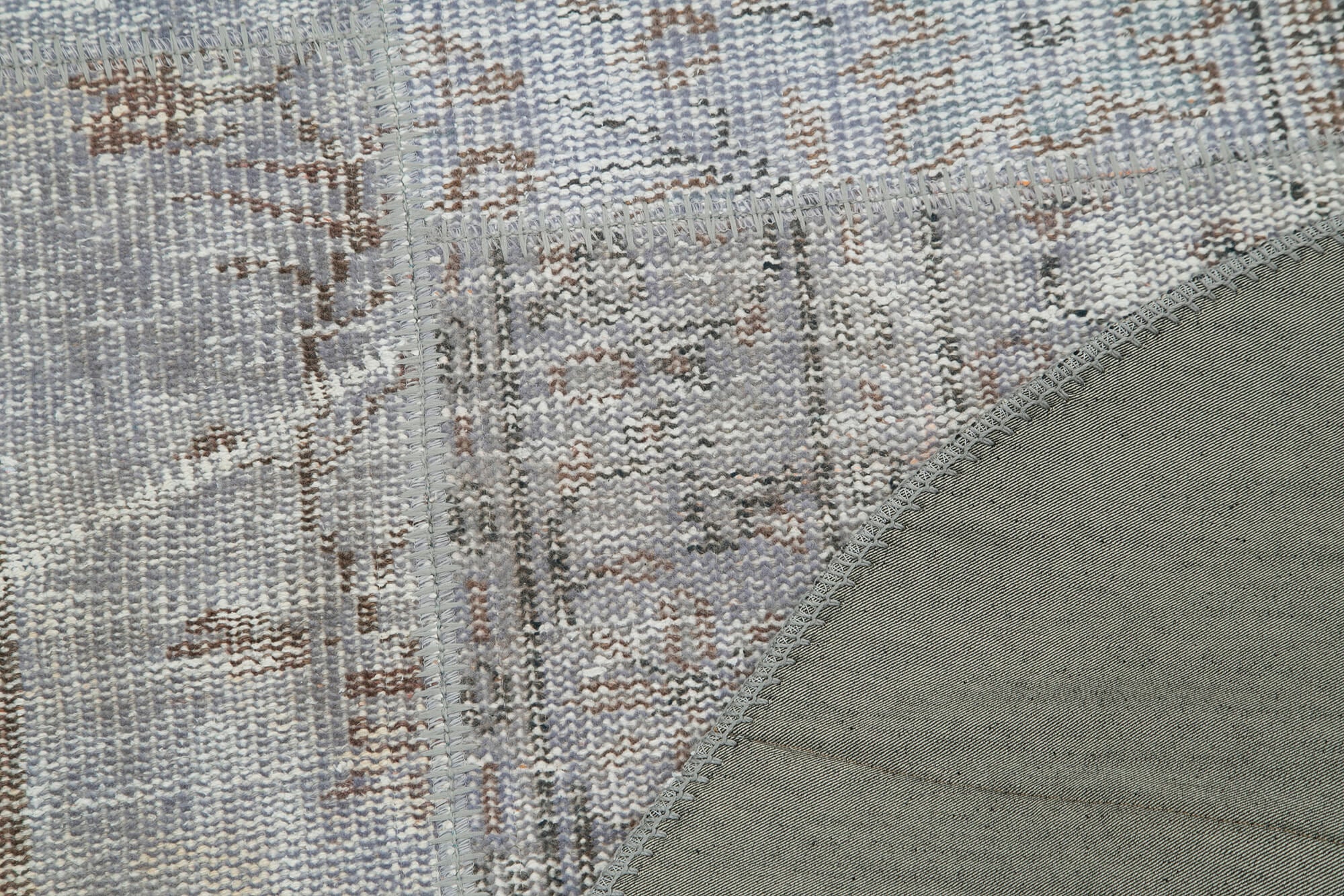 4x4 Grey Round Patchwork Rug - 29051
