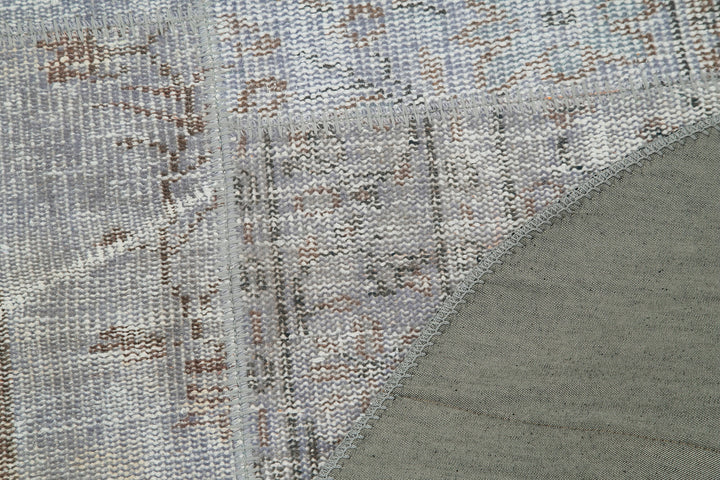 4x4 Grey Round Patchwork Rug - 29051