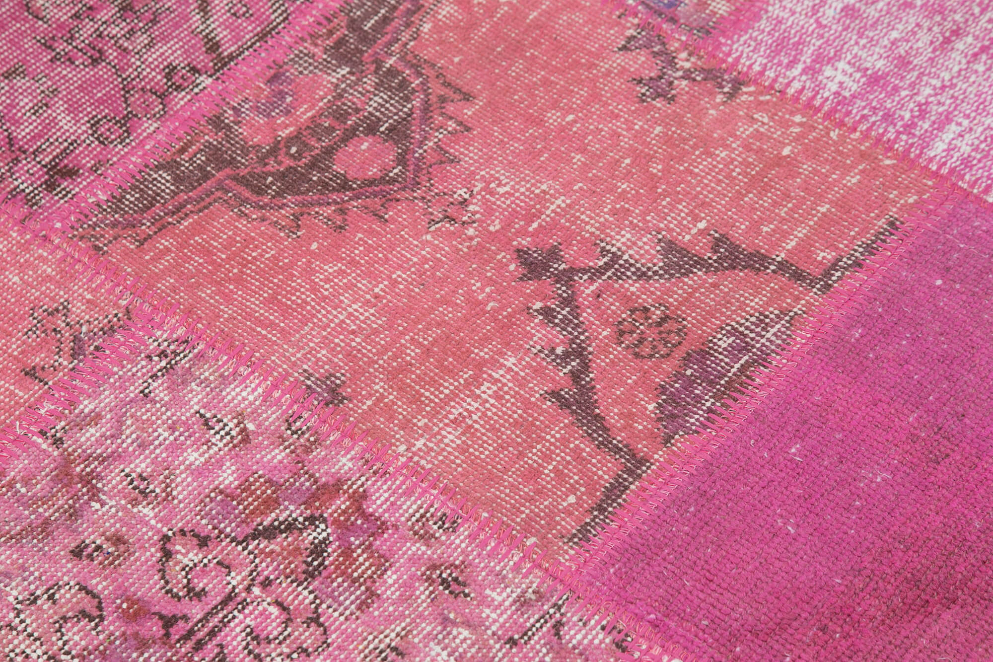 5x5 Pink Round Patchwork Rug - 29055