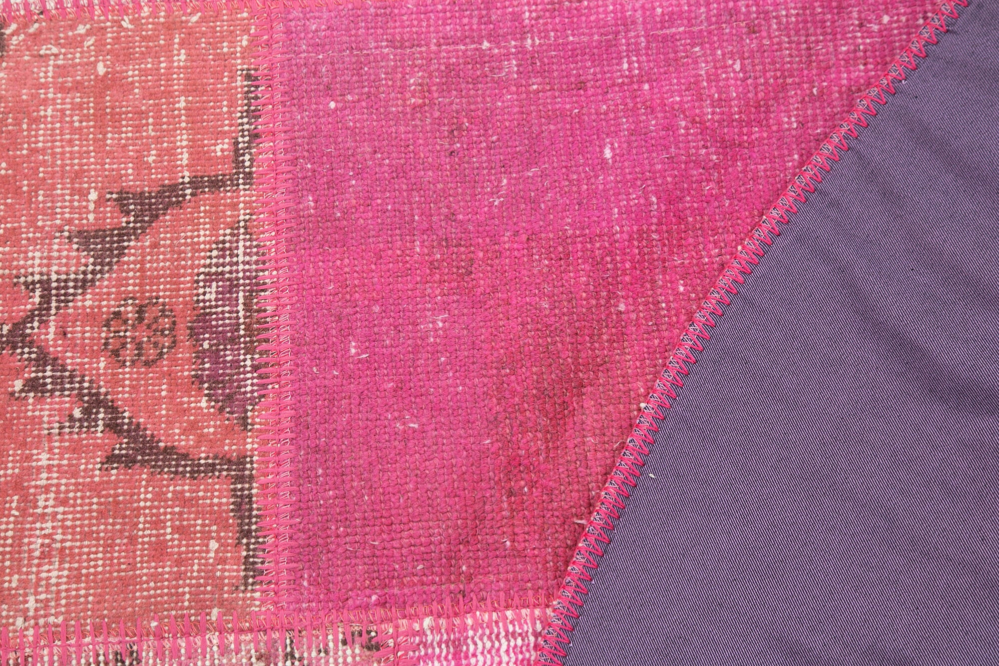 5x5 Pink Round Patchwork Rug - 29055