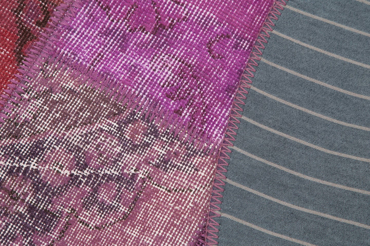 5x5 Purple Round Patchwork Rug - 29062