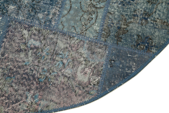 5x5 Blue Round Patchwork Rug - 29066