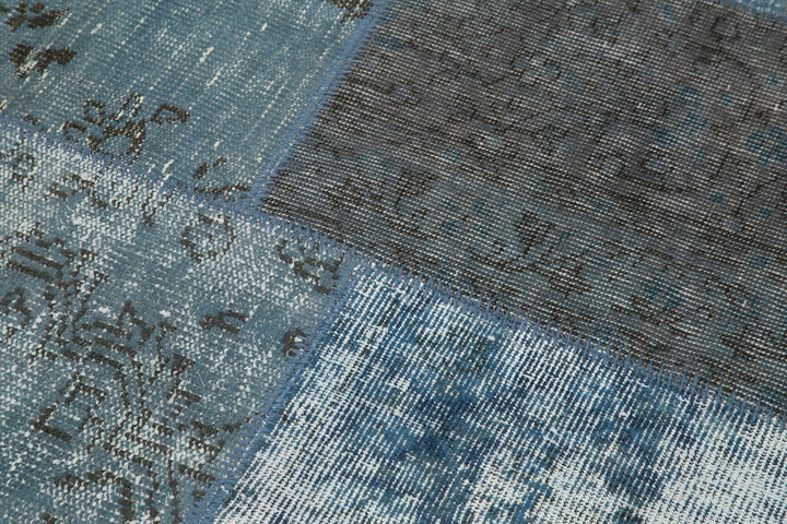 5x5 Blue Round Patchwork Rug - 29066