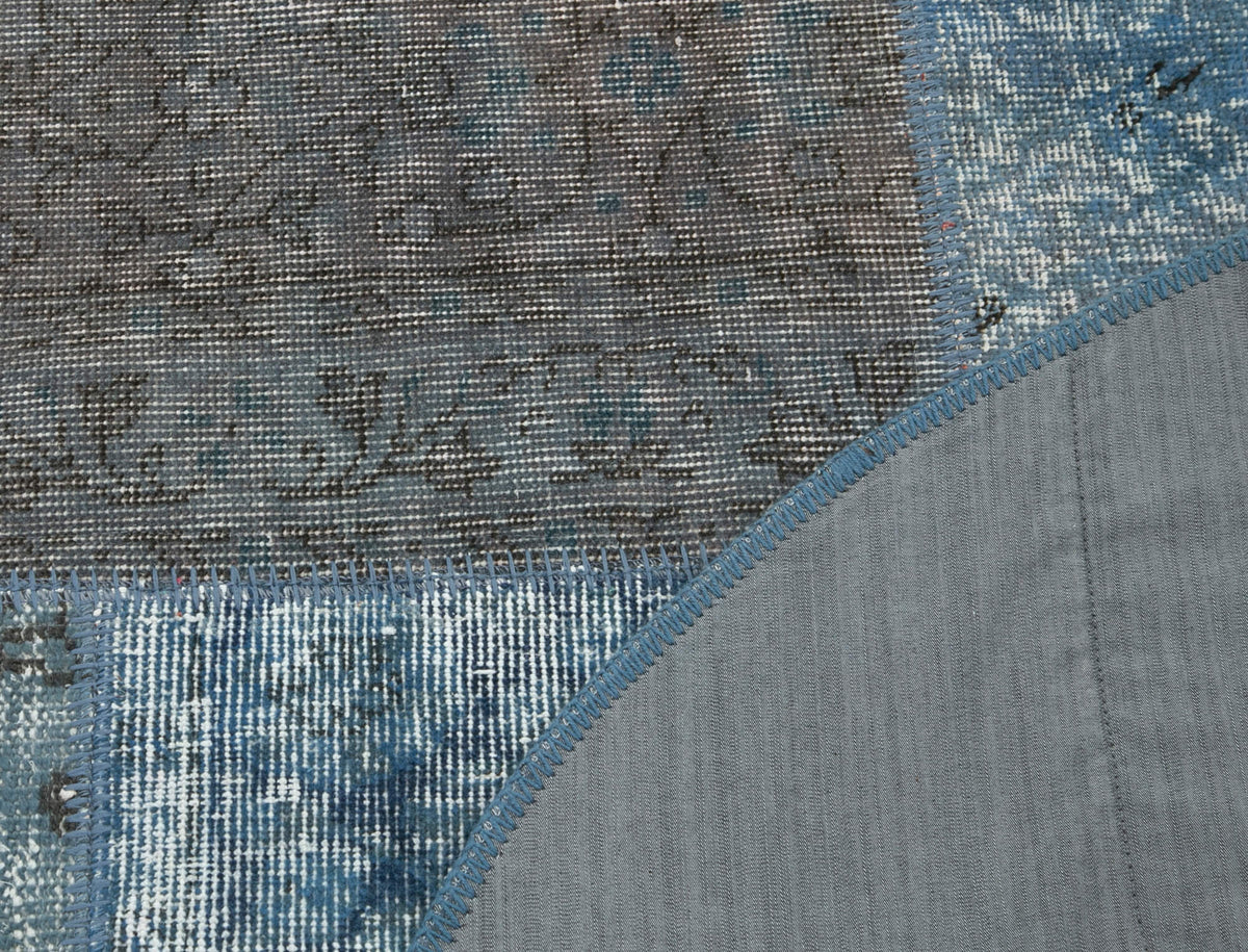 5x5 Blue Round Patchwork Rug - 29066
