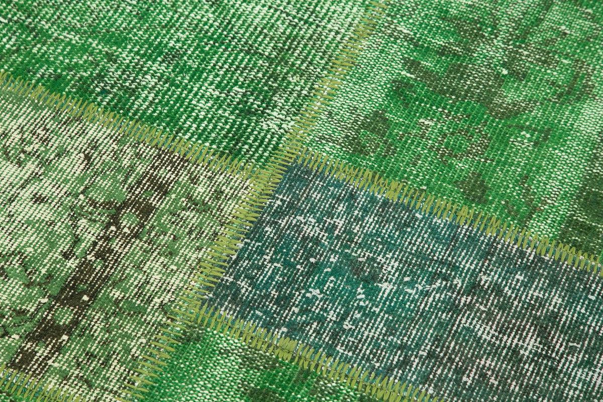 5x5 Green Round Patchwork Rug - 29067