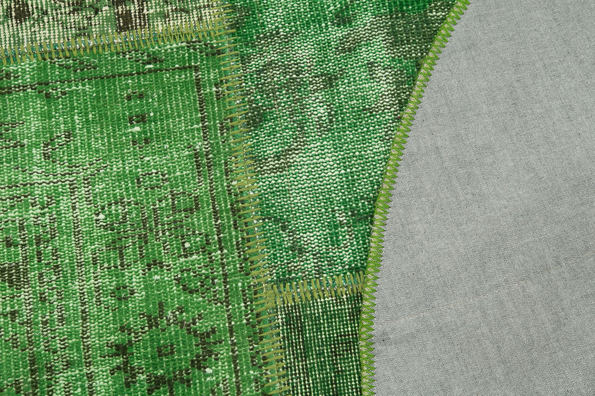 5x5 Green Round Patchwork Rug - 29067