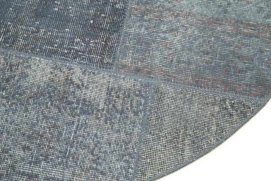 4x4 Blue Round Patchwork Rug - 29080