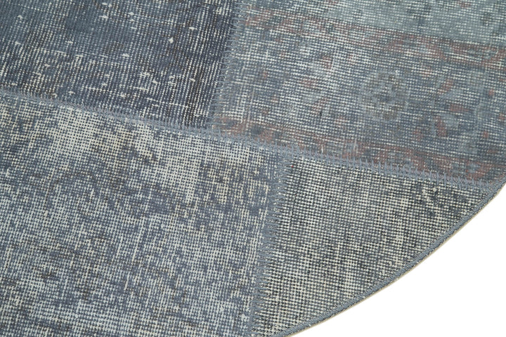 4x4 Blue Round Patchwork Rug - 29080
