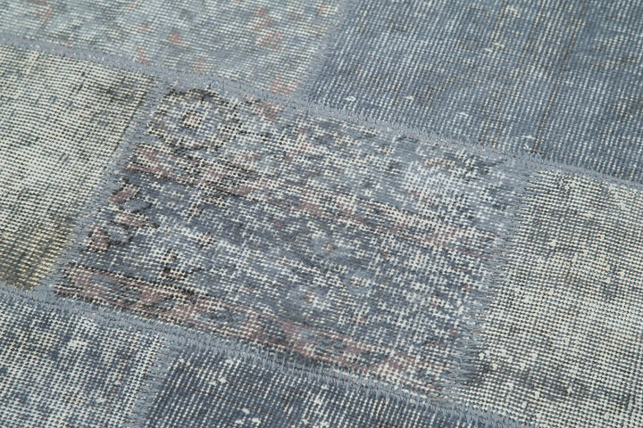 4x4 Blue Round Patchwork Rug - 29080