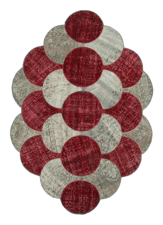 6x9 Multicolor Round Patchwork Rug - 29083