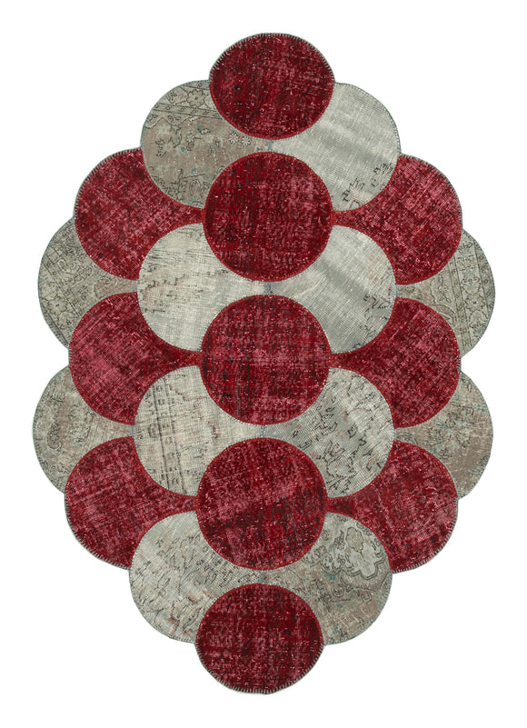 6x9 Multicolor Round Patchwork Rug - 29083