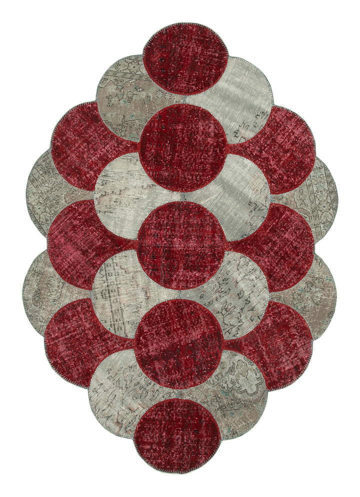 6x9 Multicolor Round Patchwork Rug - 29083