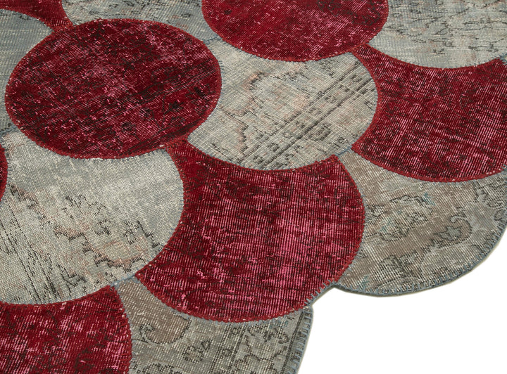 6x9 Multicolor Round Patchwork Rug - 29083