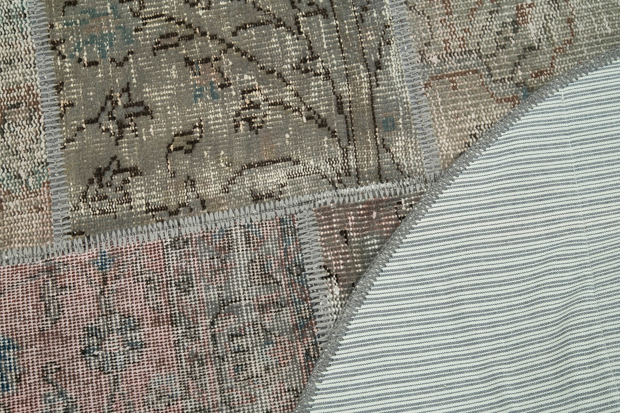 5x5 Grey Round Patchwork Rug - 29100