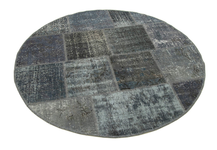 5x5 Grey Round Patchwork Rug - 29110