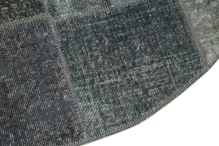 5x5 Grey Round Patchwork Rug - 29110