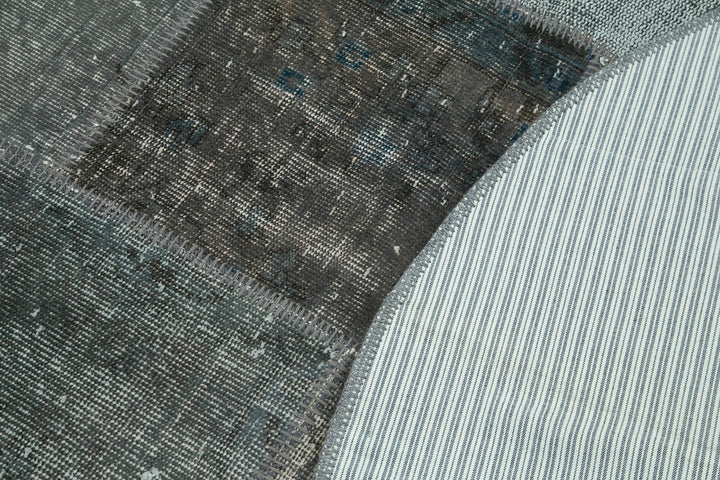 5x5 Grey Round Patchwork Rug - 29110
