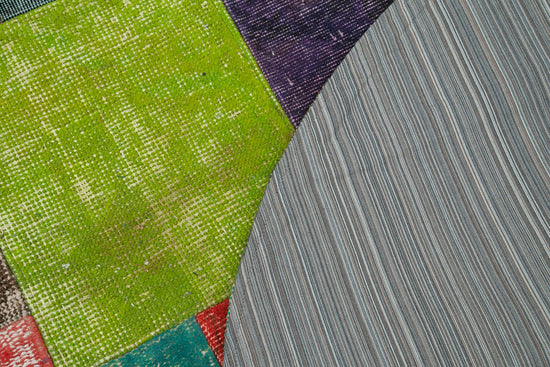 5x5 Multicolor Round Patchwork Rug - 29138