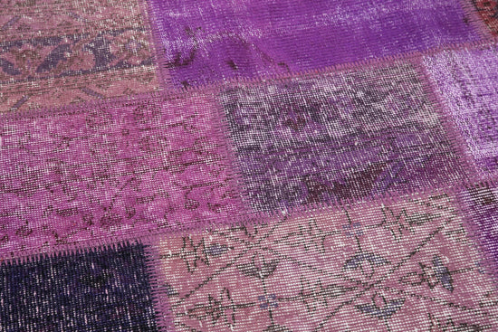 6x6 Purple Round Patchwork Rug - 29152