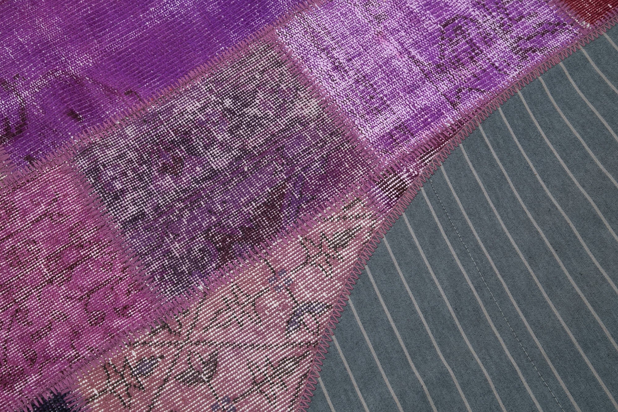 6x6 Purple Round Patchwork Rug - 29152