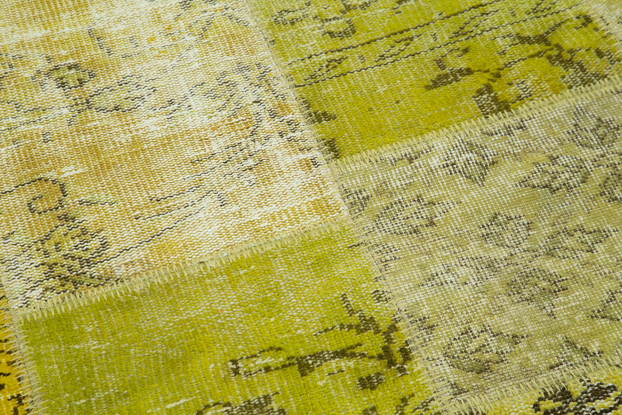5x5 Yellow Round Patchwork Rug - 29159