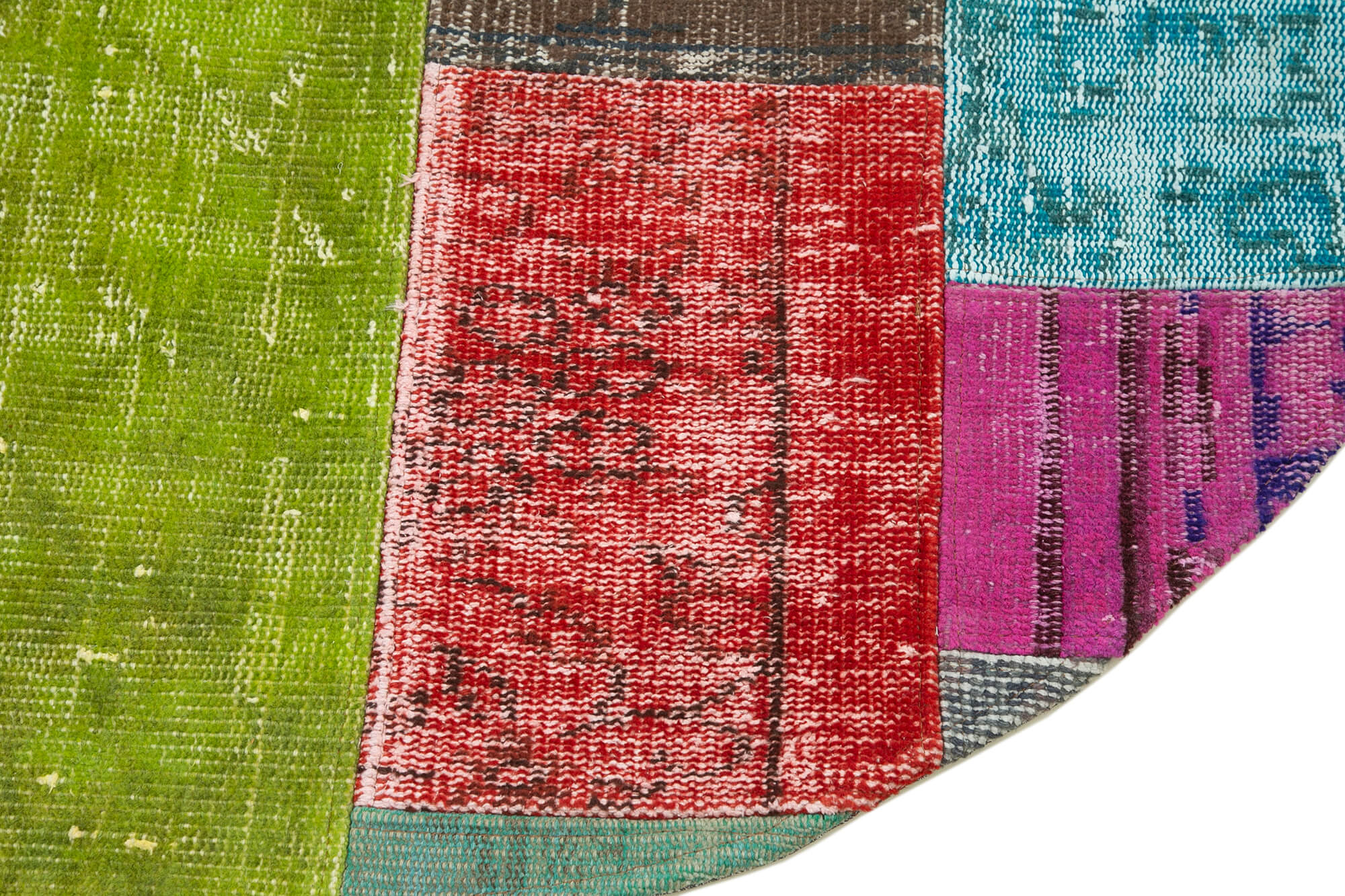 5x5 Multicolor Round Patchwork Rug - 29193