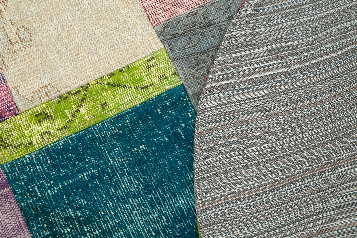 5x5 Multicolor Round Patchwork Rug - 29193