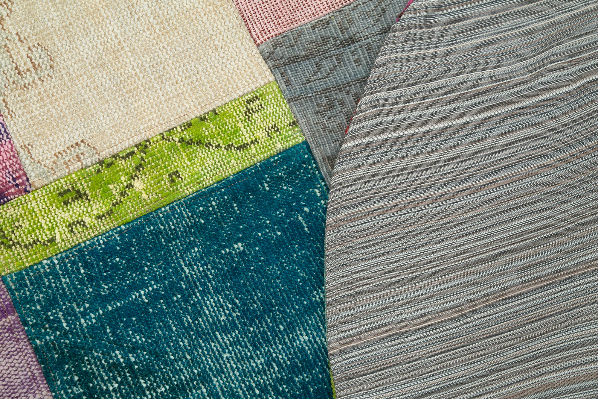 5x5 Multicolor Round Patchwork Rug - 29193