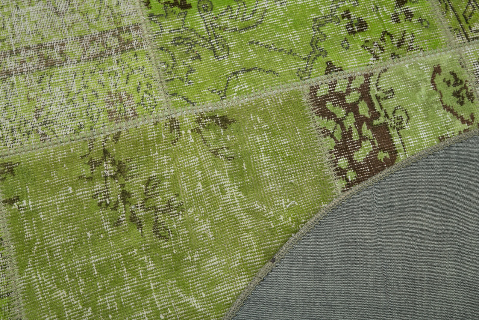 5x5 Green Round Patchwork Rug - 29200