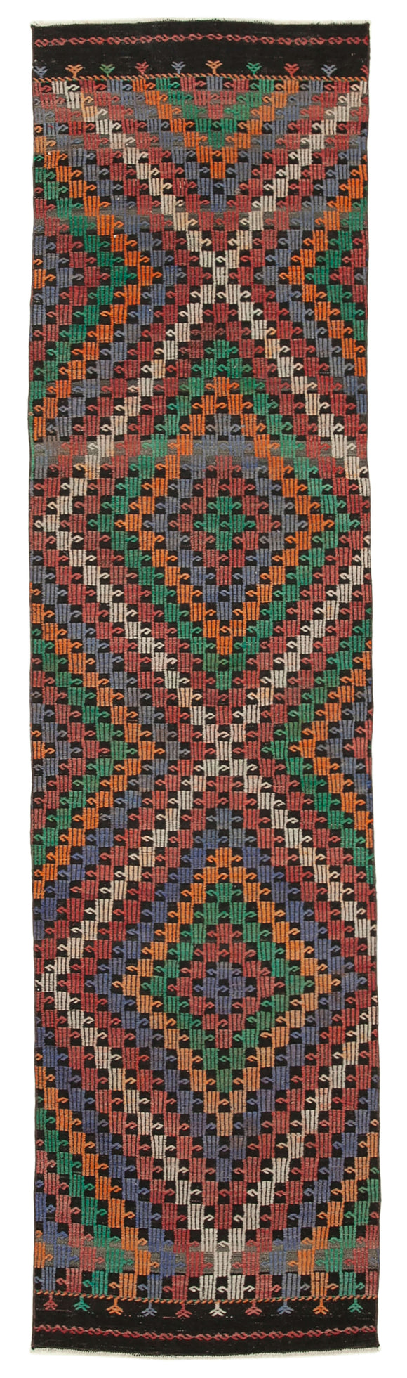 3x12 Multicolor Oriental Kilim Runner Rug - 29213