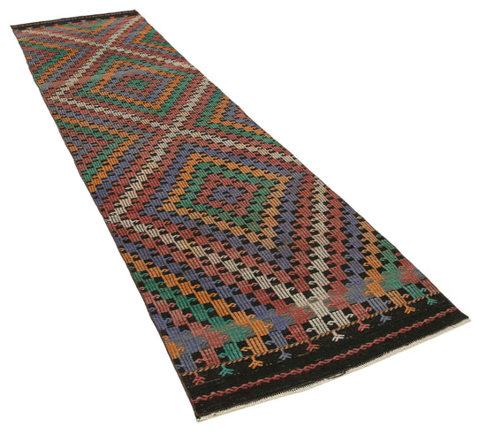 3x12 Multicolor Oriental Kilim Runner Rug - 29213