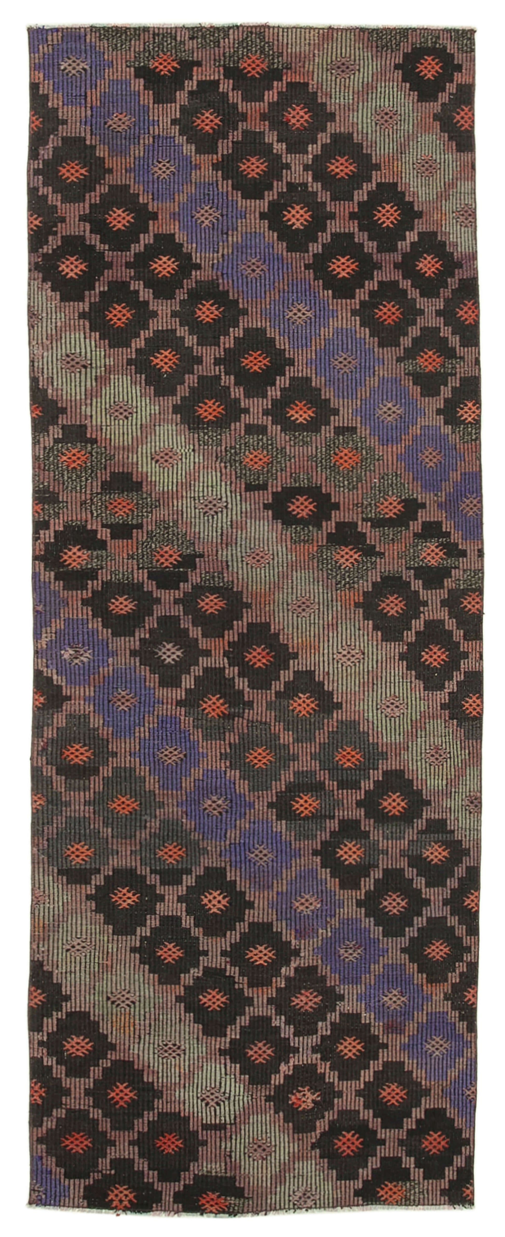 3x9 Brown Oriental Kilim Runner Rug - 29214