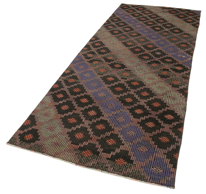 3x9 Brown Oriental Kilim Runner Rug - 29214