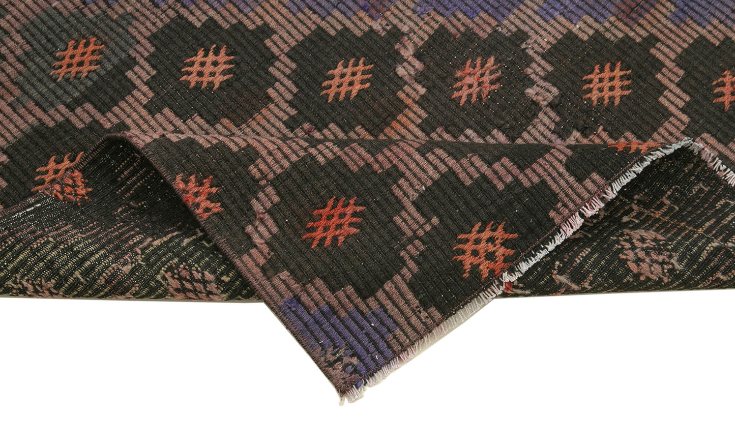 3x9 Brown Oriental Kilim Runner Rug - 29214