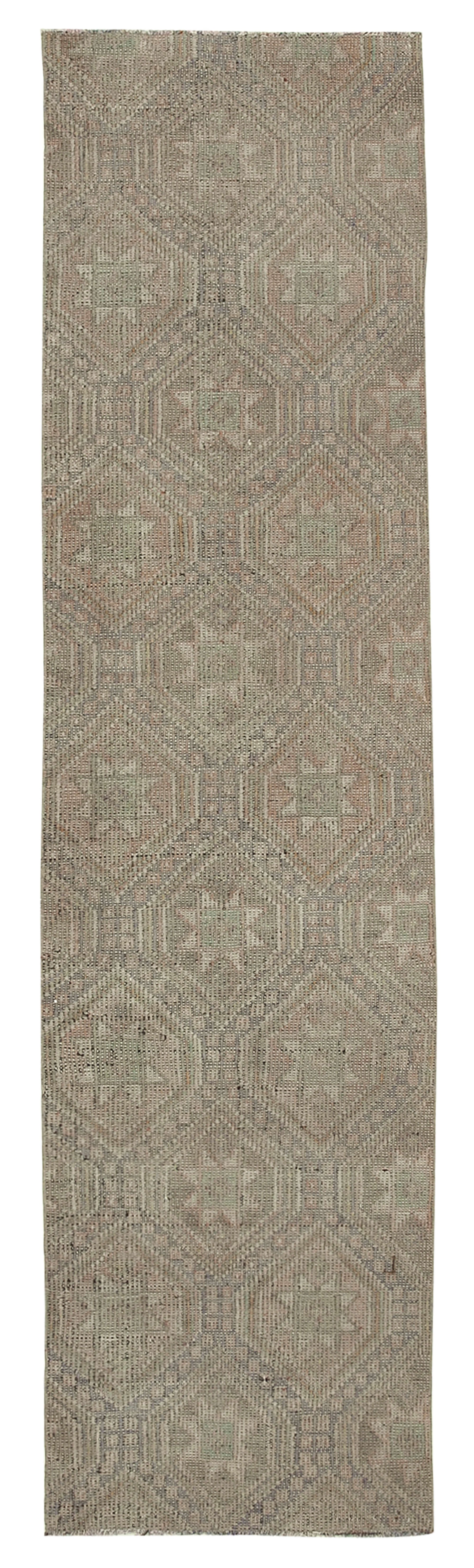 2x10 Grey Oriental Kilim Runner Rug - 29225
