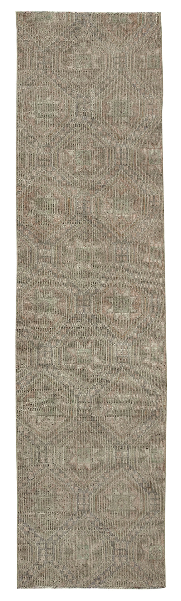 2x10 Grey Oriental Kilim Runner Rug - 29225
