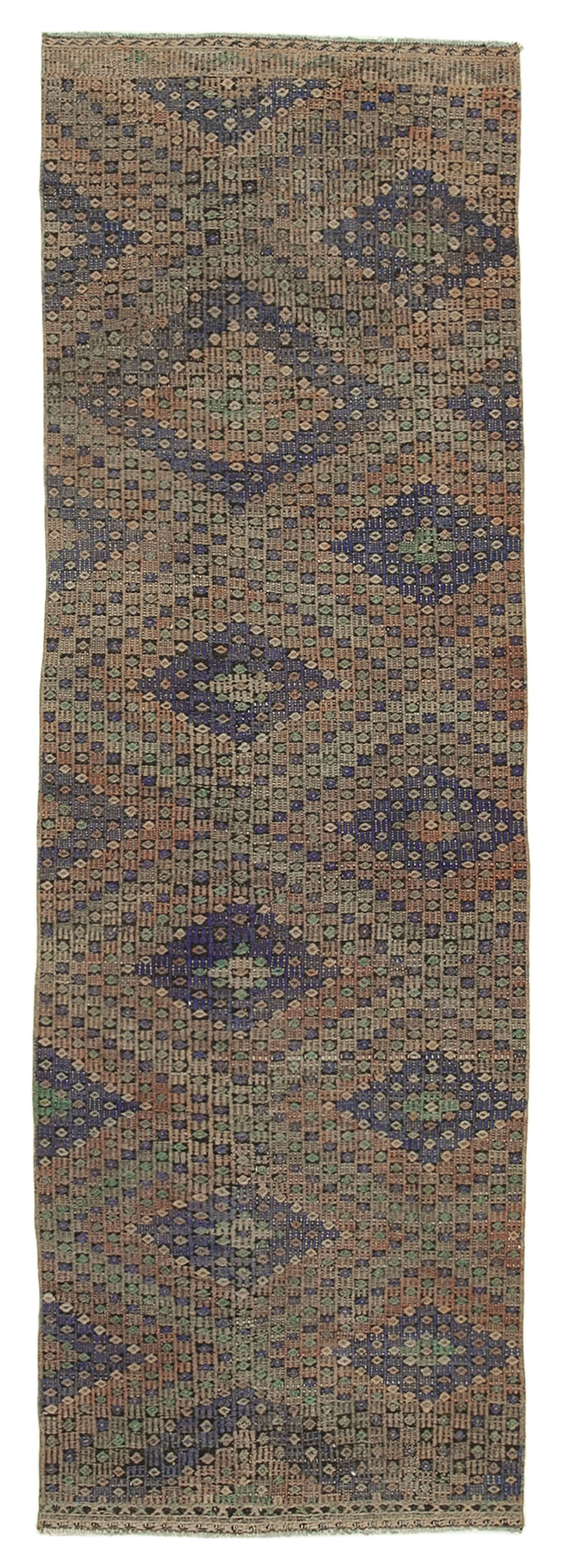 3x9 Brown Oriental Kilim Runner Rug - 29227