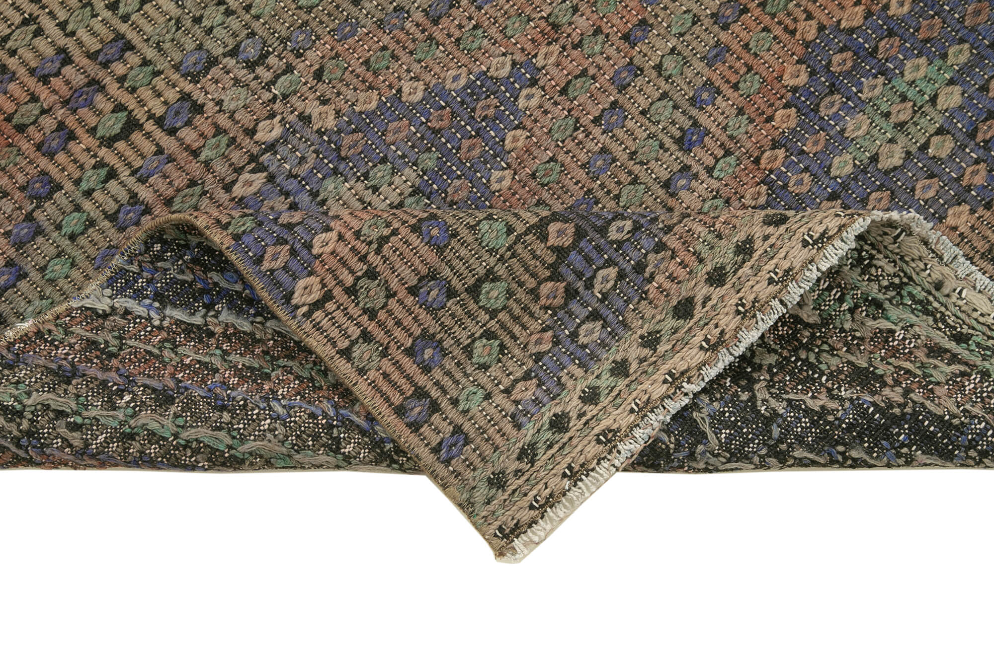 3x9 Brown Oriental Kilim Runner Rug - 29227